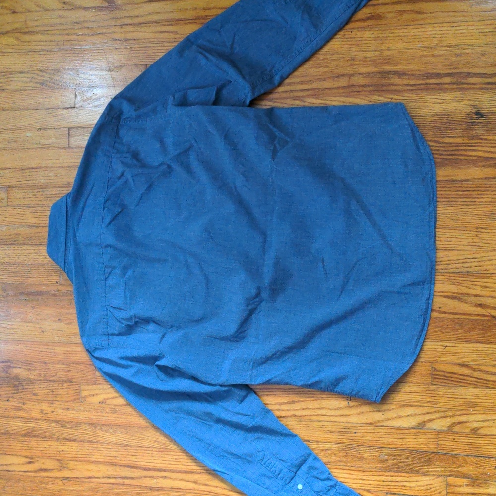 J Crew Blue Flex Washed Slim Untucked Shirt - Picture 6 of 6
